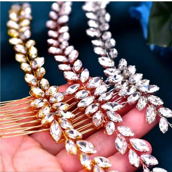 Luxury Bridal Crystal Hair Piece Comb - Picture 6 of 10